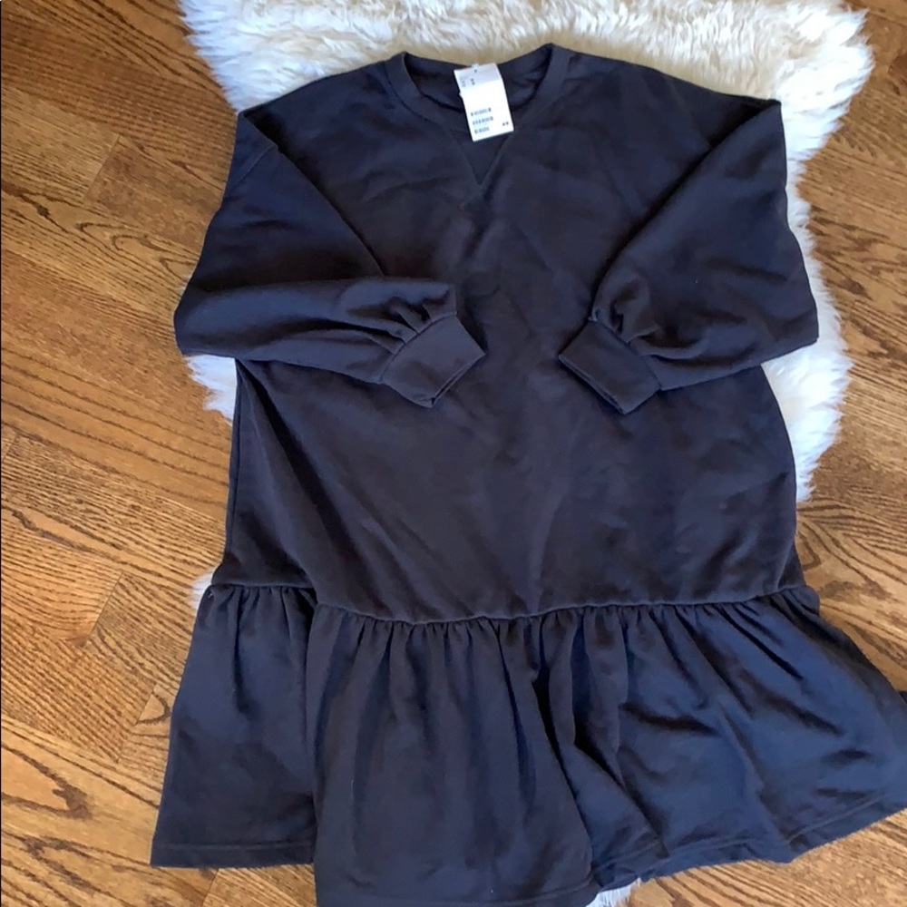 NWT H&M sweatshirt dress size M dark grey